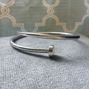Silver nail bracelet